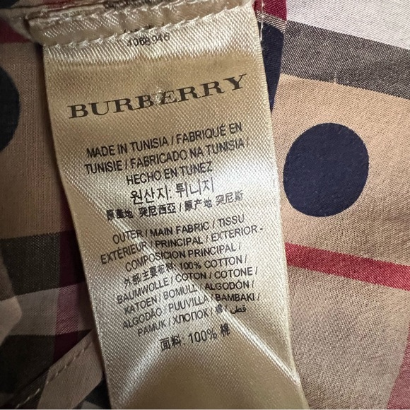 NWOT! Burberry Polka Dot Nova Plaid Button Down Shirt S/P  $850 - Picture 13 of 14